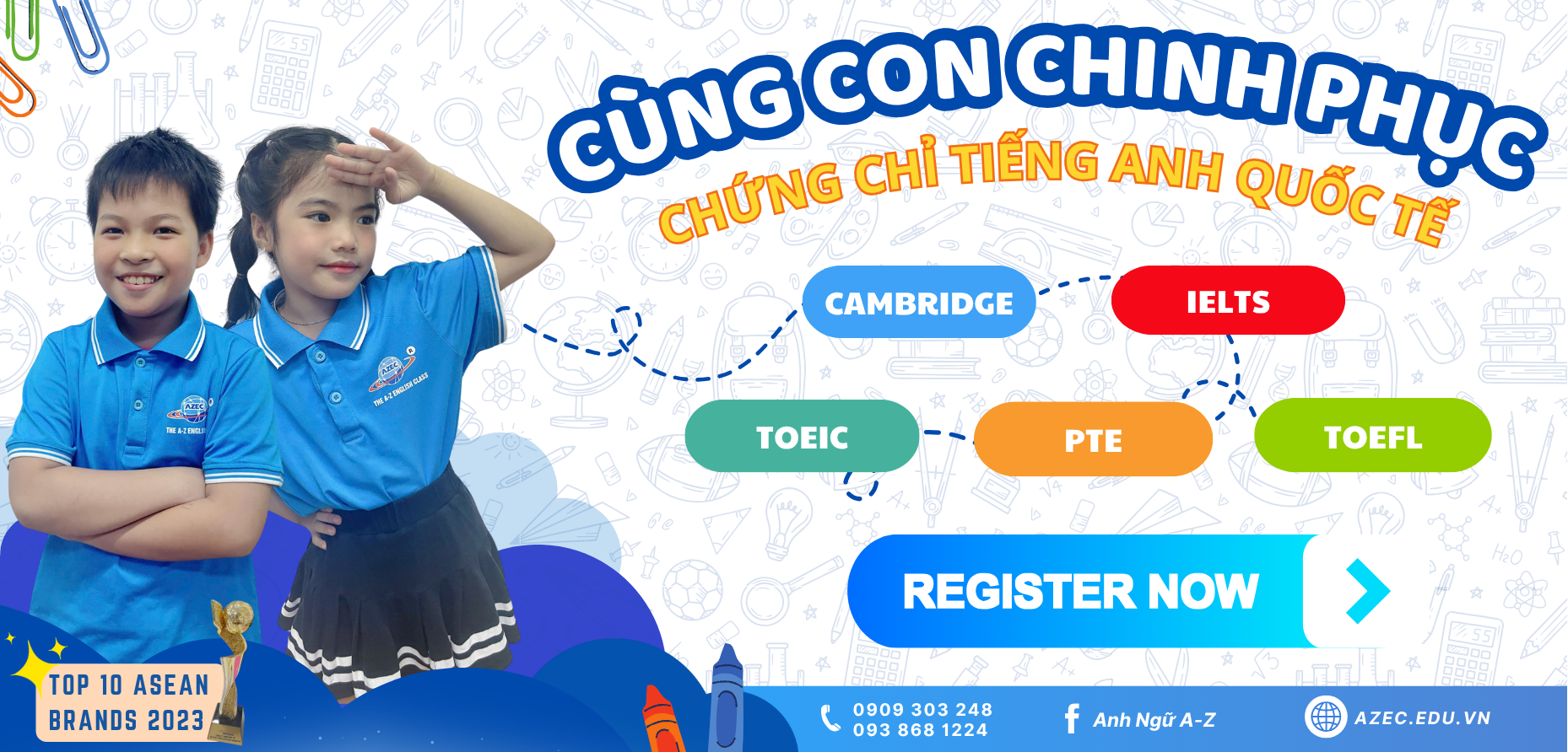 Anh Văn Thiếu Nhi; Anh Văn Thiếu Niên; Anh Văn Giao Tiếp